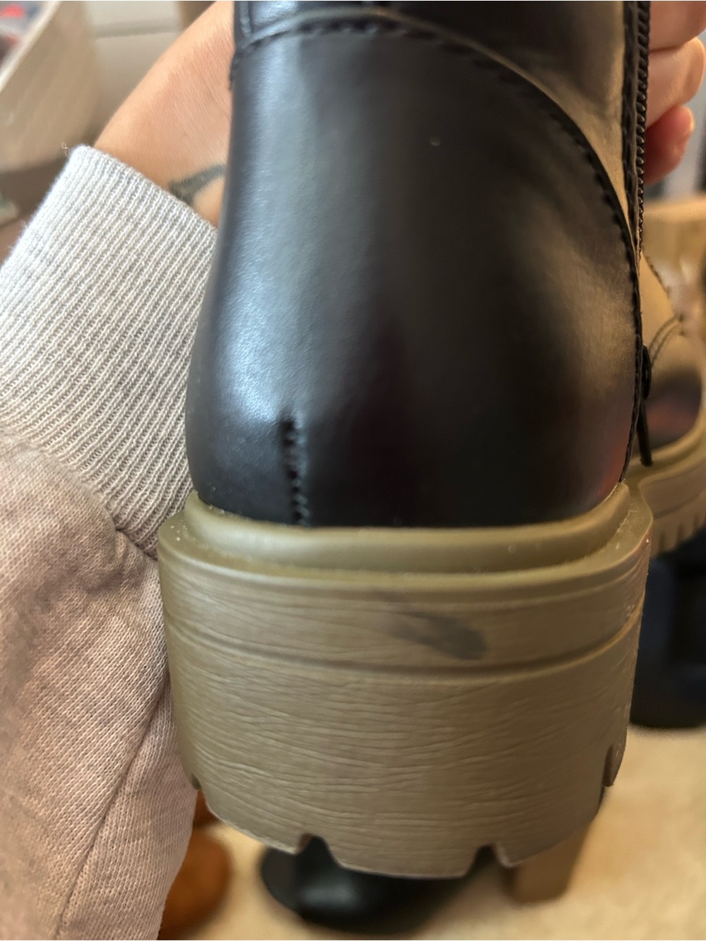 Soda Black Boots Lace Zipper Chunky - Picture 9 of 9